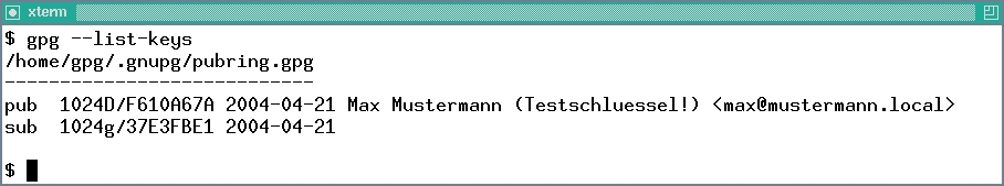 list keys